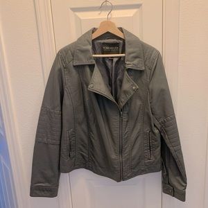 Forever 21 Plus - Gray Leather Jacket